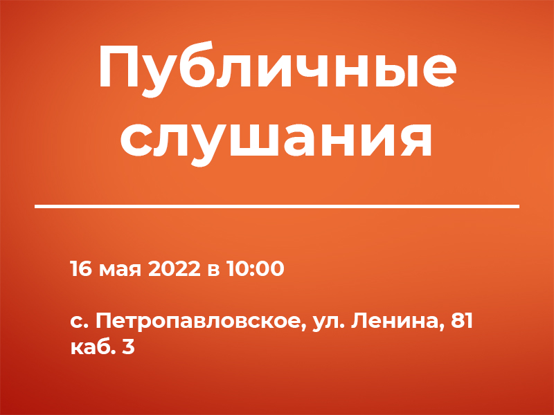 Публичные слушания 16.05.2022.