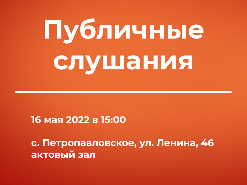 Публичные слушания 16.05.2022.